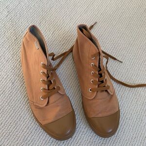 Casual Tan High-Top Women's Sneakers